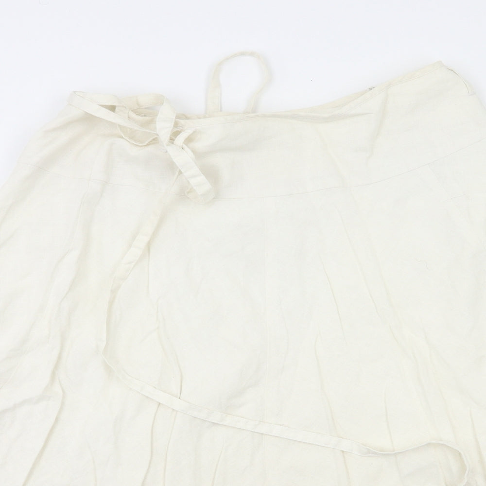 DASH Womens White Floral  A-Line Skirt Size 16