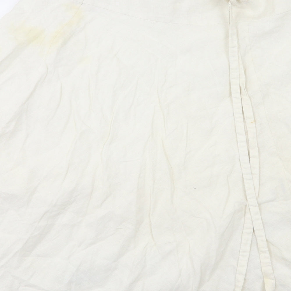 DASH Womens White Floral  A-Line Skirt Size 16