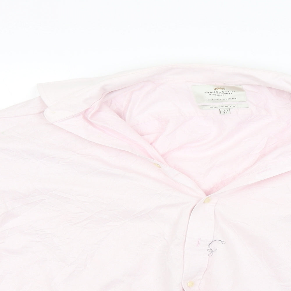 Hawes & Curtis Mens Pink    Button-Up Size 17.5