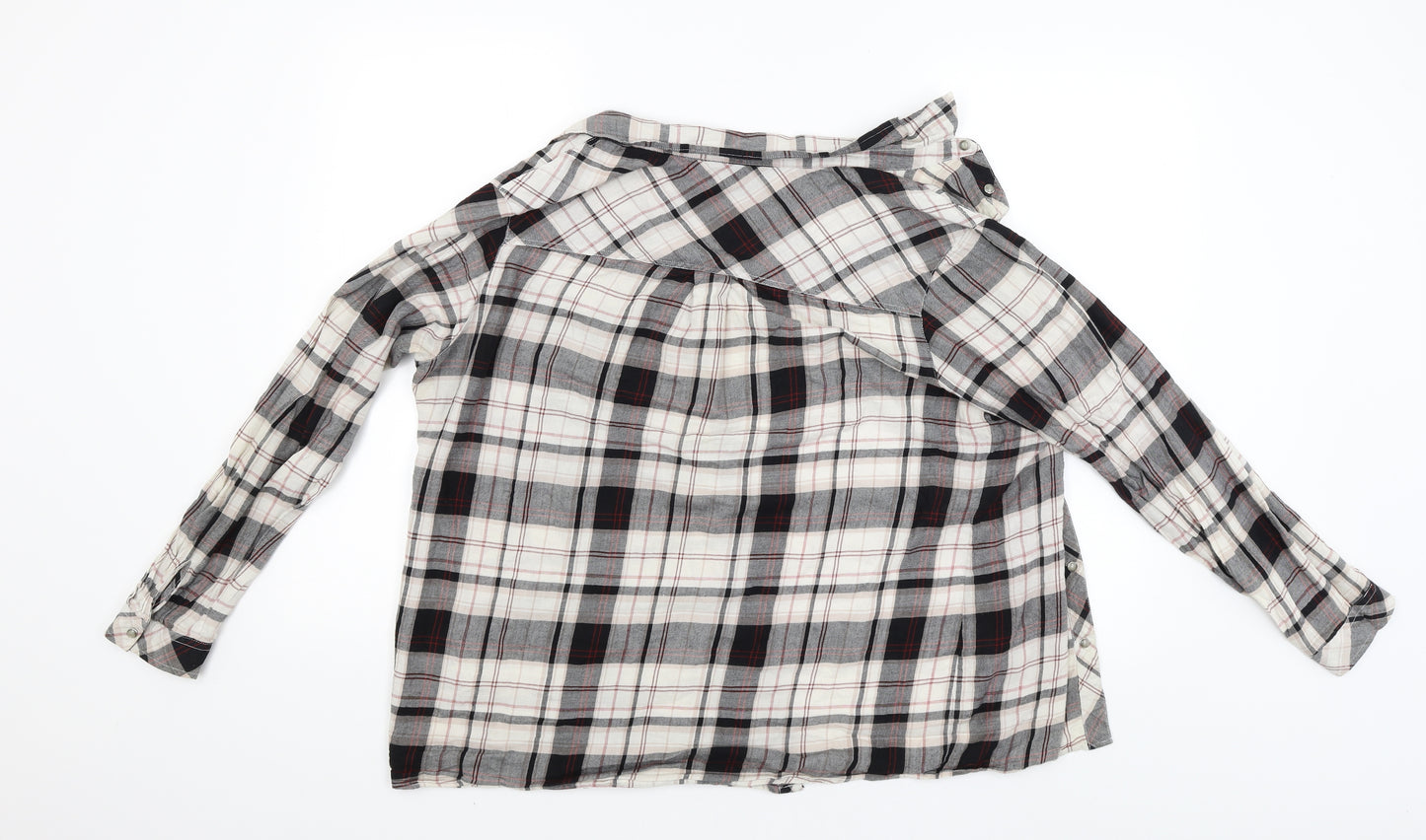 M&S Womens Multicoloured Check  Basic Button-Up Size 16