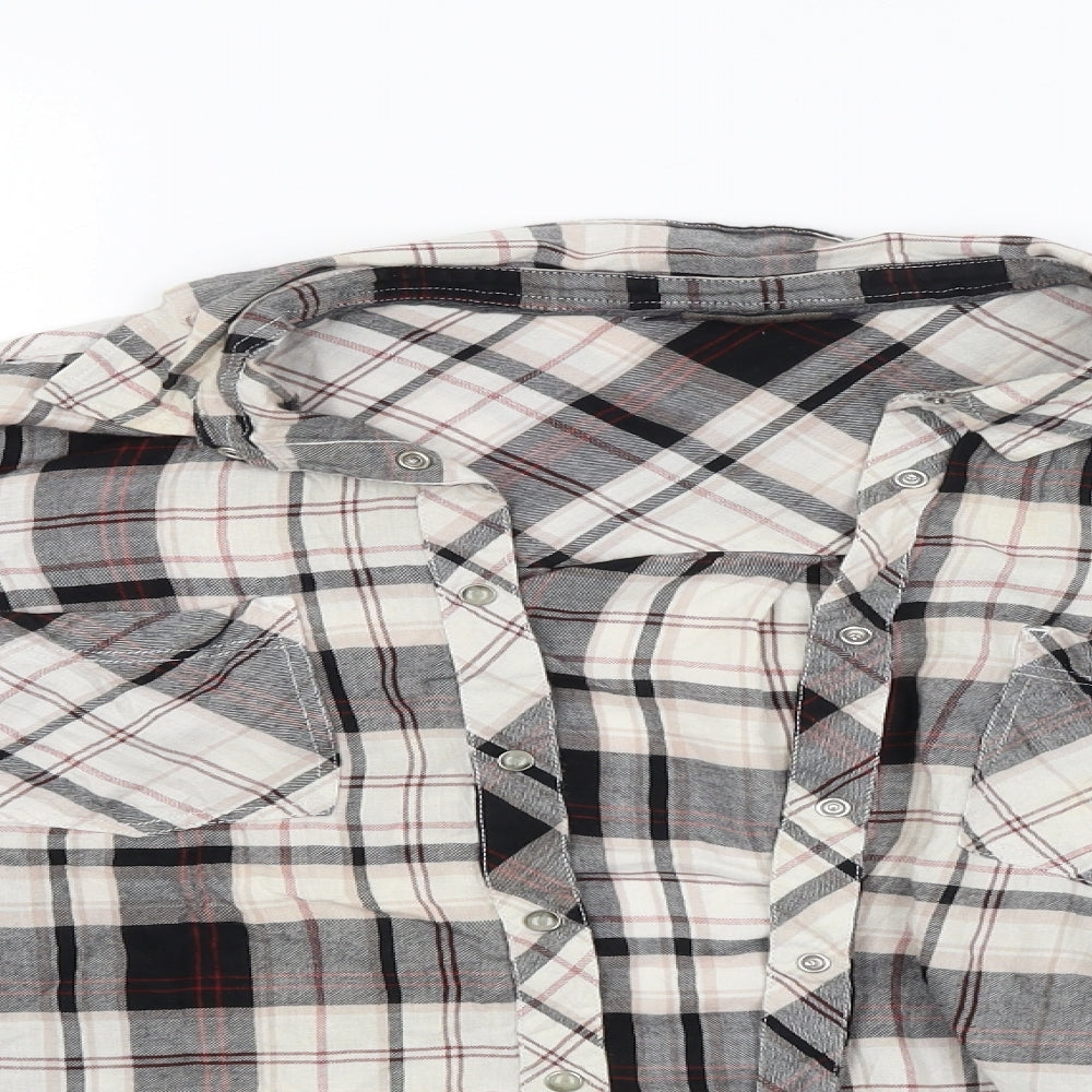 M&S Womens Multicoloured Check  Basic Button-Up Size 16