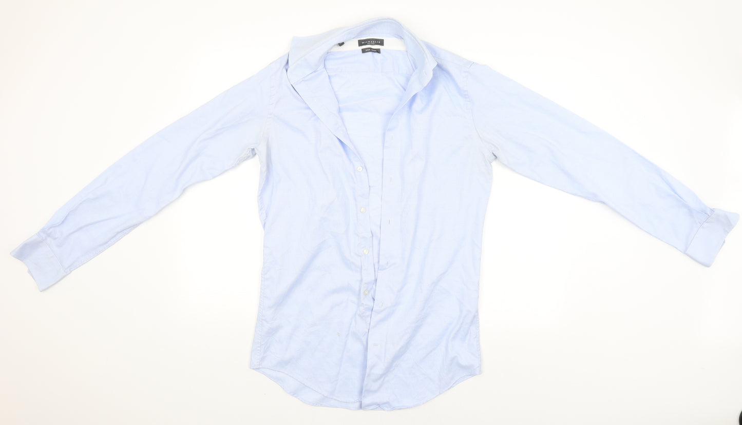 Michaelis Mens Blue    Dress Shirt Size 15.5