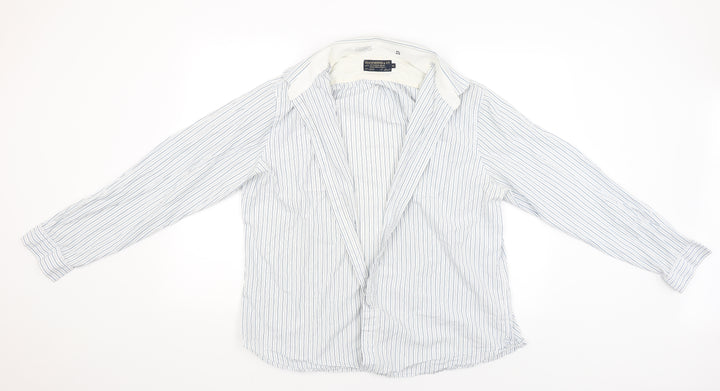 Hammond & CO Mens White Striped Button-Up Size XL