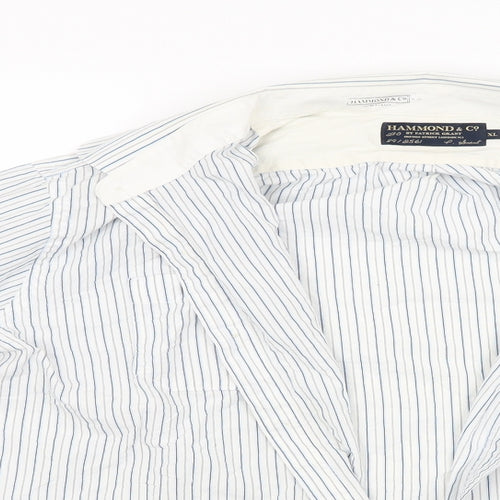 Hammond & CO Mens White Striped   Button-Up Size XL