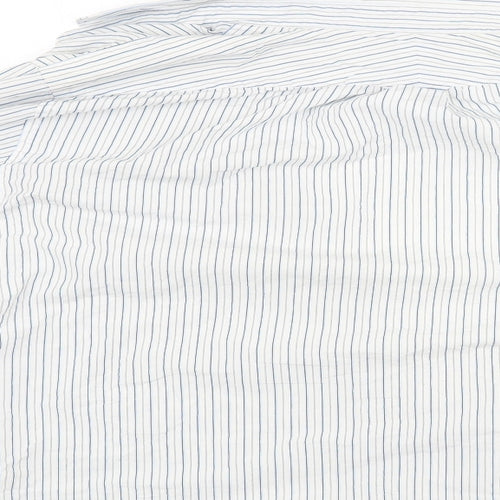 Hammond & CO Mens White Striped   Button-Up Size XL