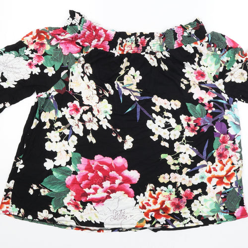 Bodyfit Womens Beige Floral  Basic Blouse Size L