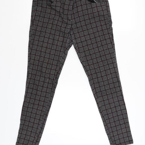 NEXT Womens Black Check  Trousers  Size 12 L27 in