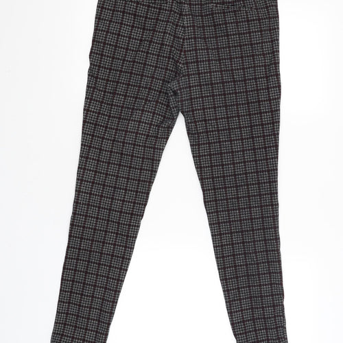 NEXT Womens Black Check  Trousers  Size 12 L27 in