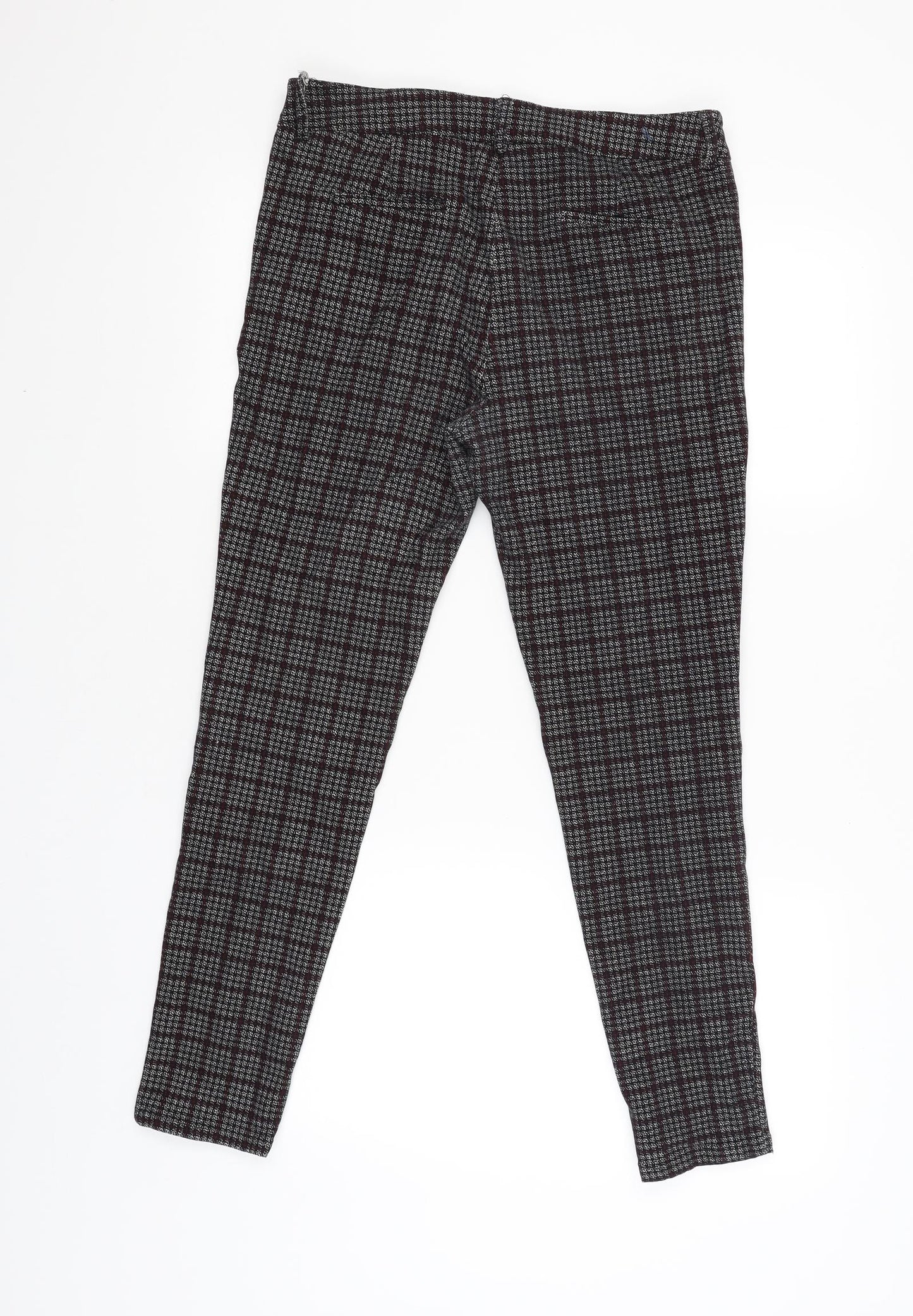 NEXT Womens Black Check  Trousers  Size 12 L27 in