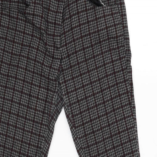 NEXT Womens Black Check  Trousers  Size 12 L27 in