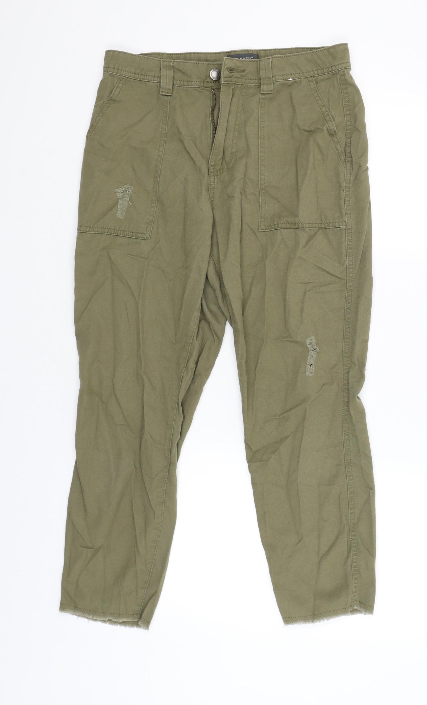 Primark Womens Green   Cargo Trousers Size 10 L25 in