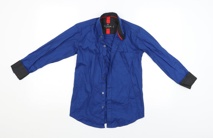 Being Human Mens Blue Button-Up Size 34
