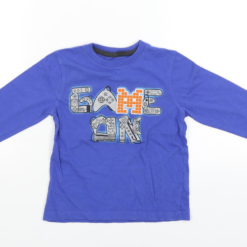 Jumping Beans Boys Blue   Basic T-Shirt Size 4 Years