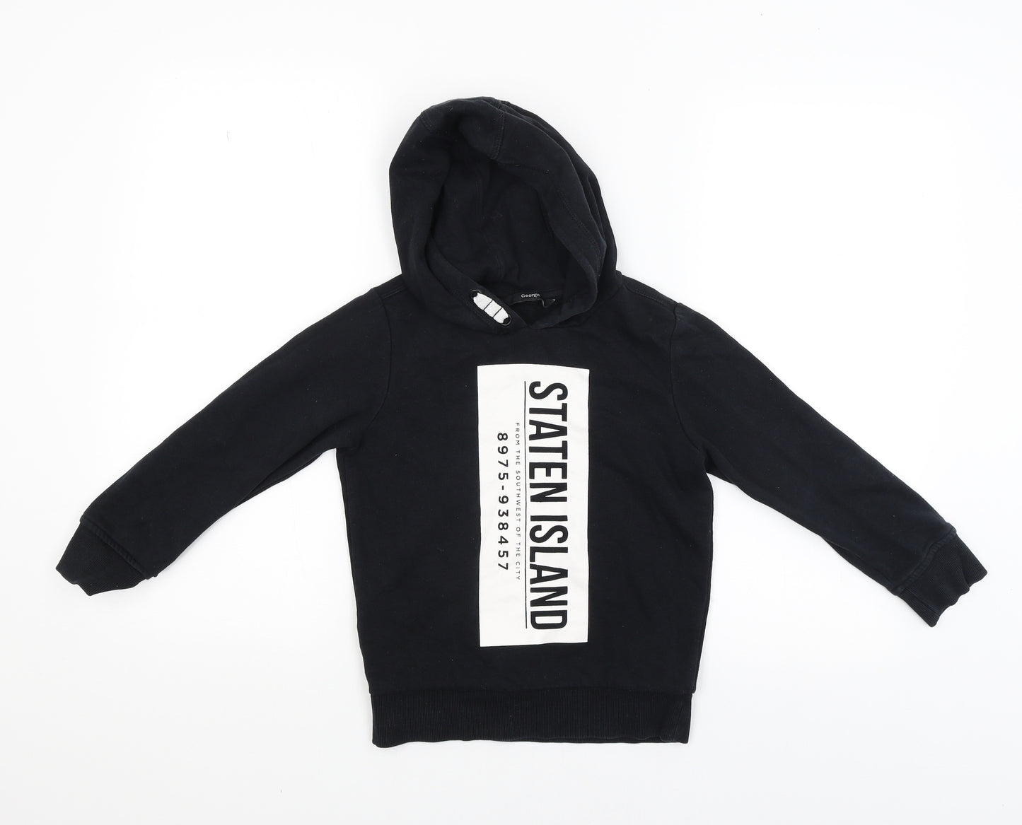 George Boys Black   Pullover Hoodie Size 6-7 Years