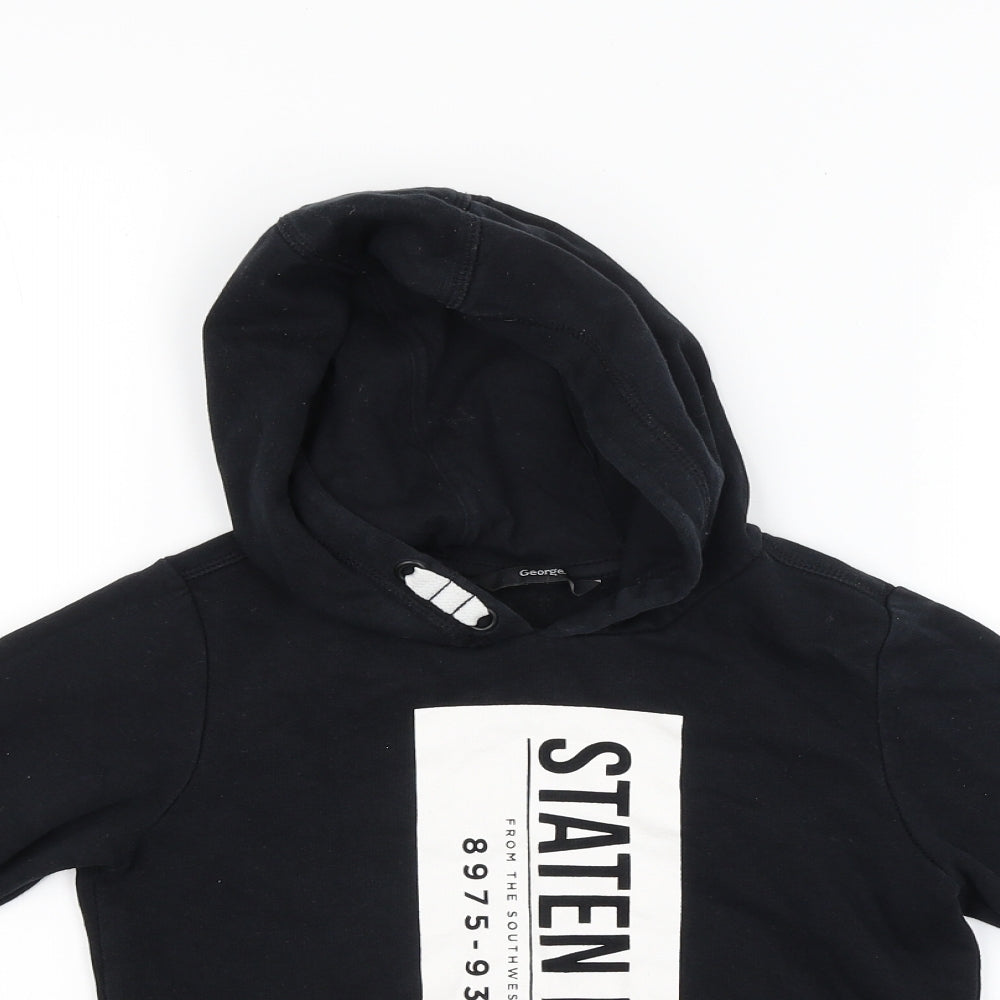 George Boys Black   Pullover Hoodie Size 6-7 Years