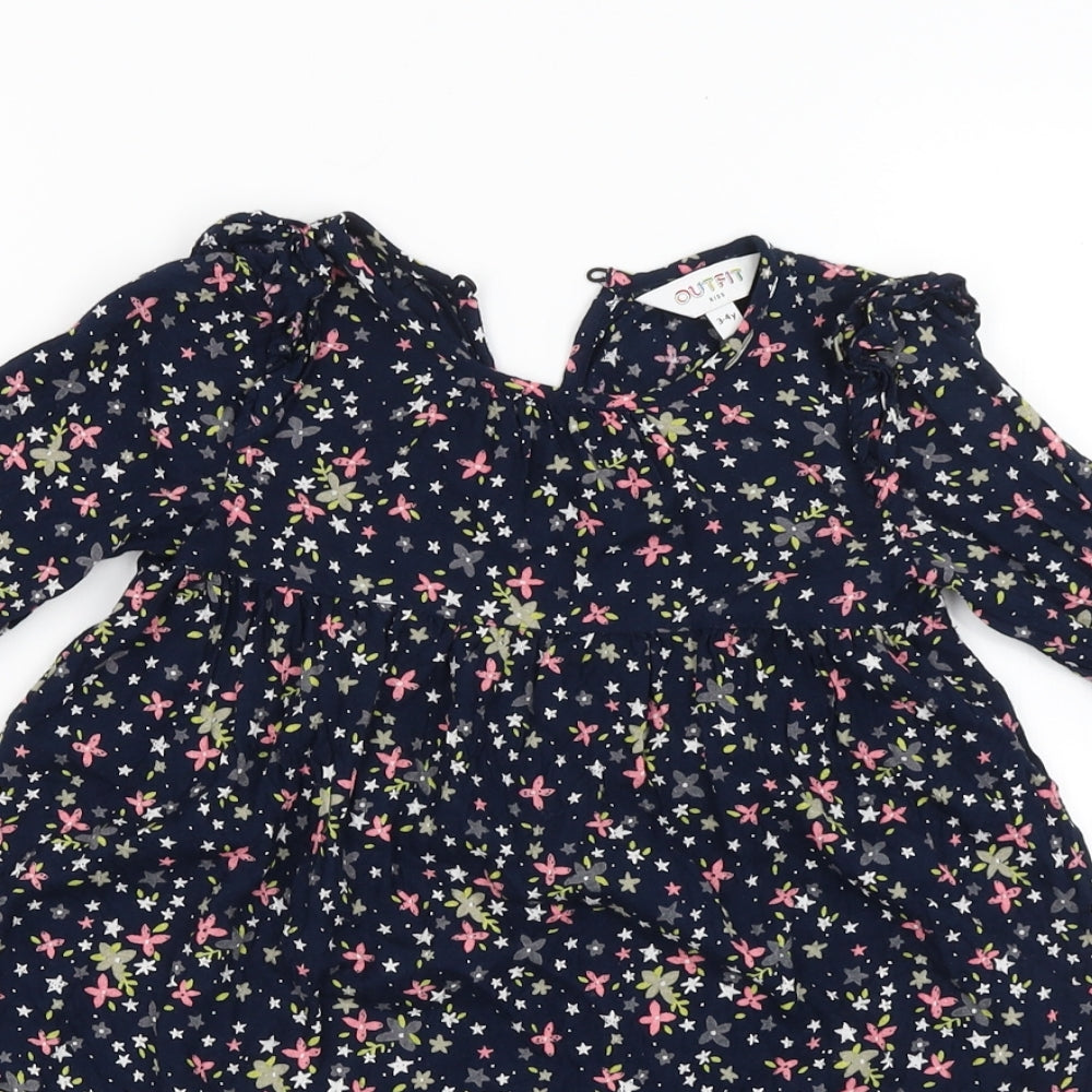 OUTFIT Girls Beige Floral  A-Line  Size 3-4 Years