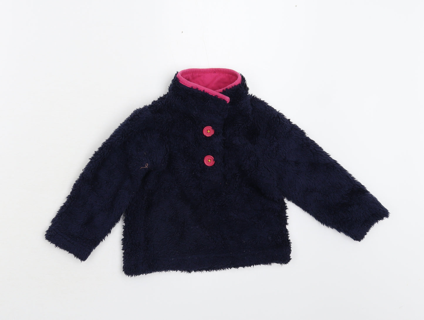 mamas & papas Boys Blue  Fleece Henley Sweatshirt Size 2-3 Years