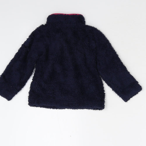 mamas & papas Boys Blue  Fleece Henley Sweatshirt Size 2-3 Years
