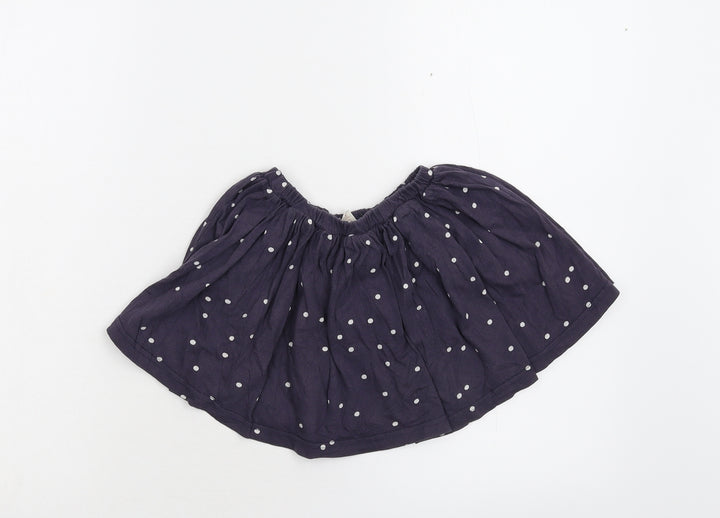 Kid Nature Girls Blue Polka Dot Mini Skirt Size 3 Years