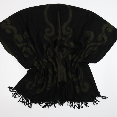 Forum Womens Black Geometric Knit Cape Jumper One Size