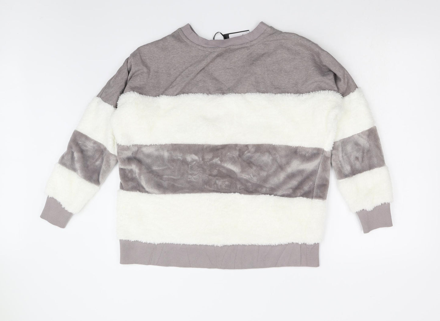 Therapy Womens Multicoloured Striped Fleece Pullover Jumper Size S