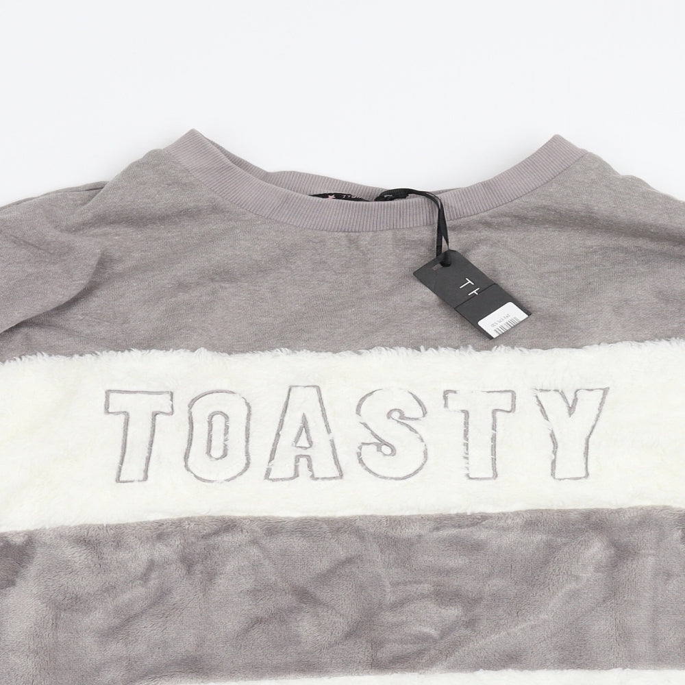 Therapy Womens Multicoloured Striped Fleece Pullover Jumper Size S