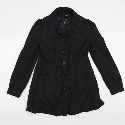 H&M Womens Black   Overcoat Coat Size 12