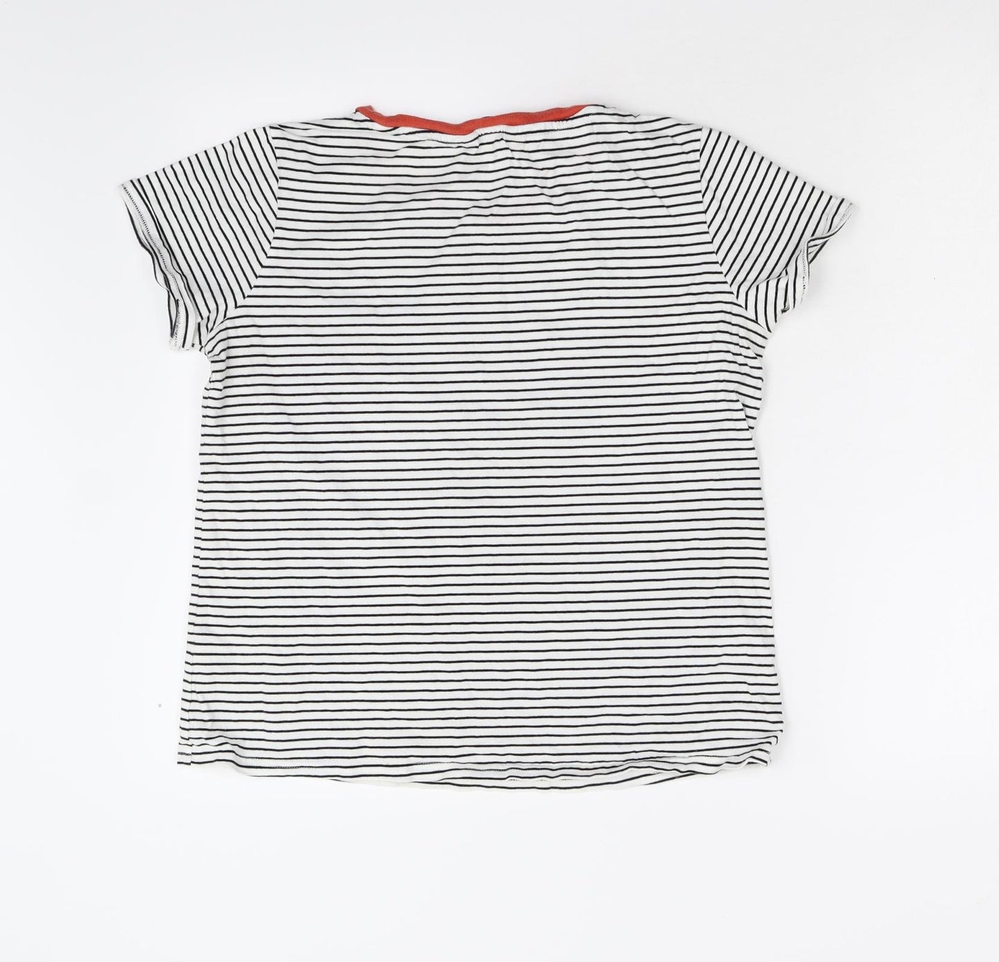 NEXT Womens White Striped  Basic T-Shirt Size 12