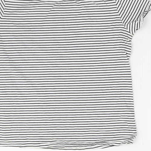 NEXT Womens White Striped  Basic T-Shirt Size 12