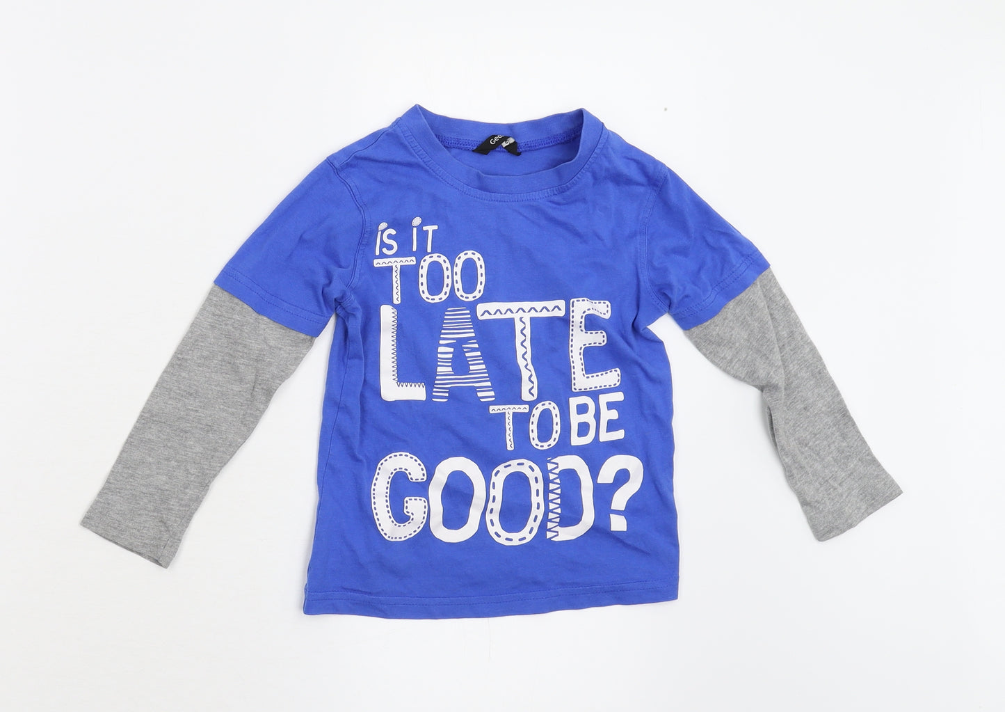 George Boys Blue   Basic T-Shirt Size 3-4 Years