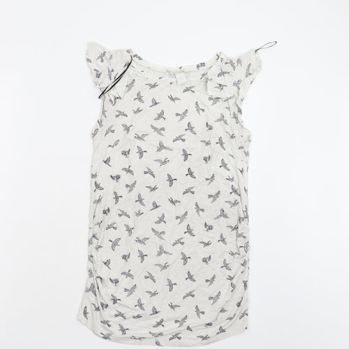 H&M Mama Womens White Animal Print  Basic T-Shirt Size M