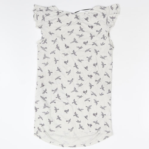H&M Mama Womens White Animal Print  Basic T-Shirt Size M