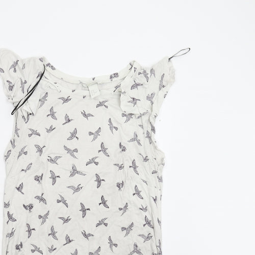 H&M Mama Womens White Animal Print  Basic T-Shirt Size M