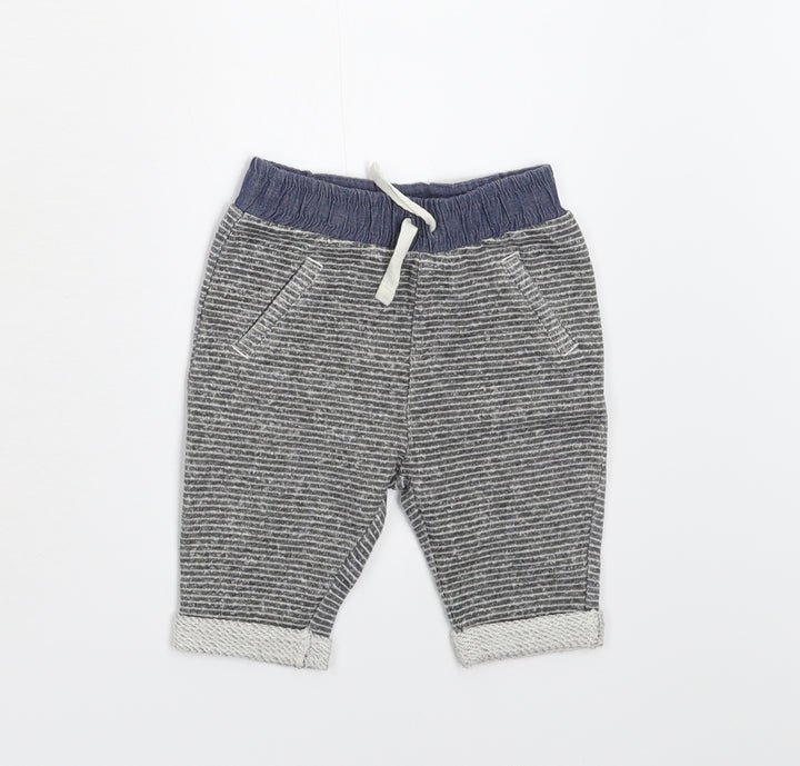 NEXT Baby Grey Striped Sweatpants Leggings Size 0-3 Months