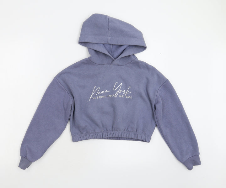 New Look Girls Blue Pullover Hoodie Size 10-11 Years