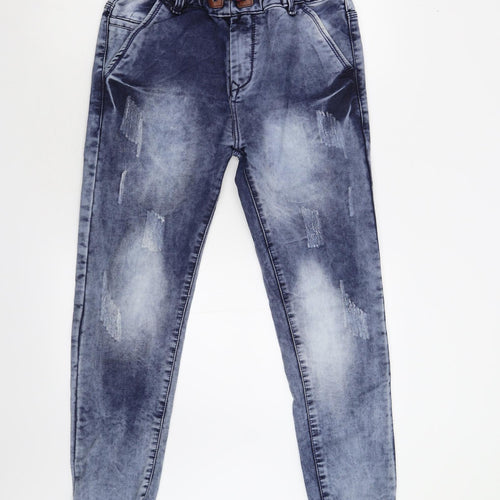 Preworn Mens Blue  Denim Tapered Jeans Size 34 L29 in