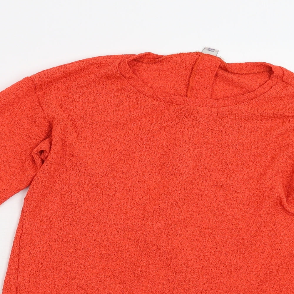 River Island Girls Orange  Knit Pullover Jumper Size 11-12 Years