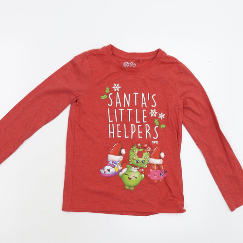 NEXT Womens Red   Basic T-Shirt Size 8  - Santa's Little Helper