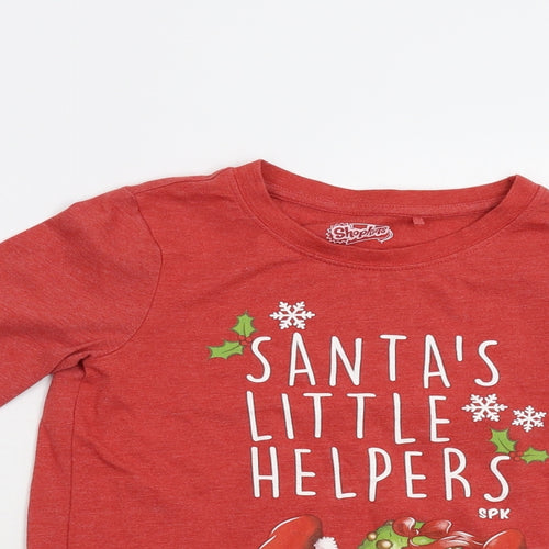 NEXT Womens Red   Basic T-Shirt Size 8  - Santa's Little Helper