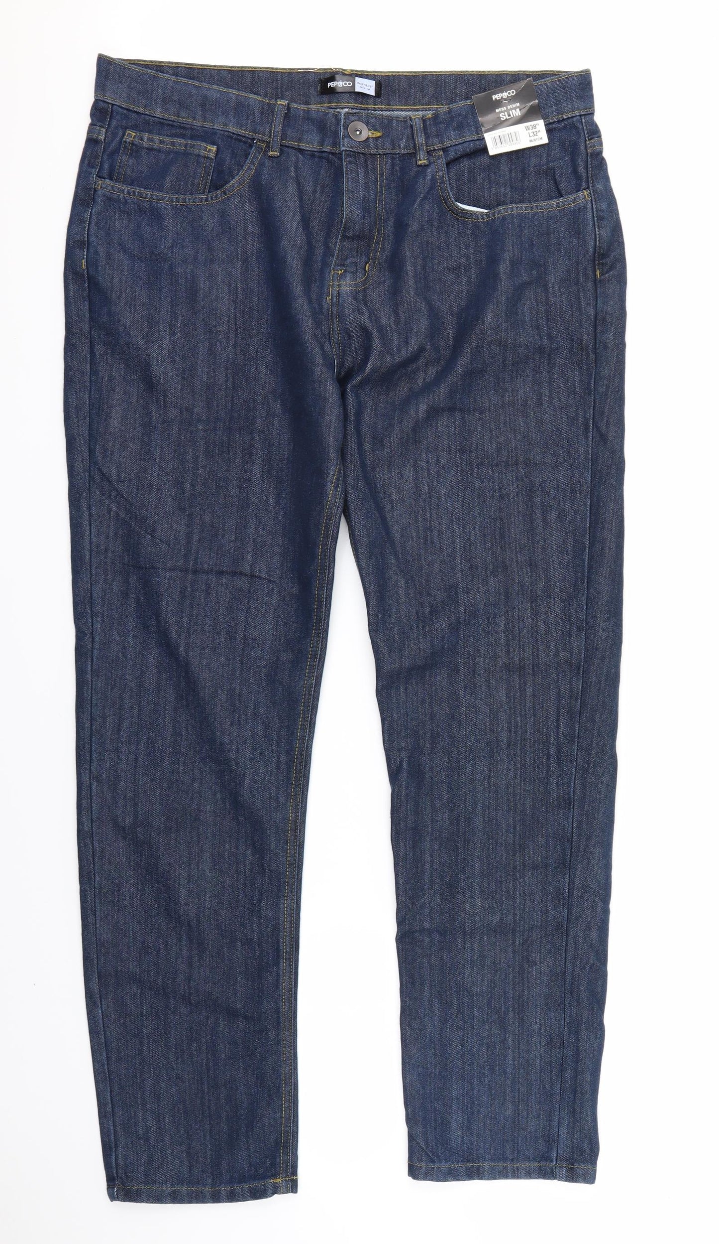 pep& co Mens Blue   Straight Jeans Size 38 in L30 in