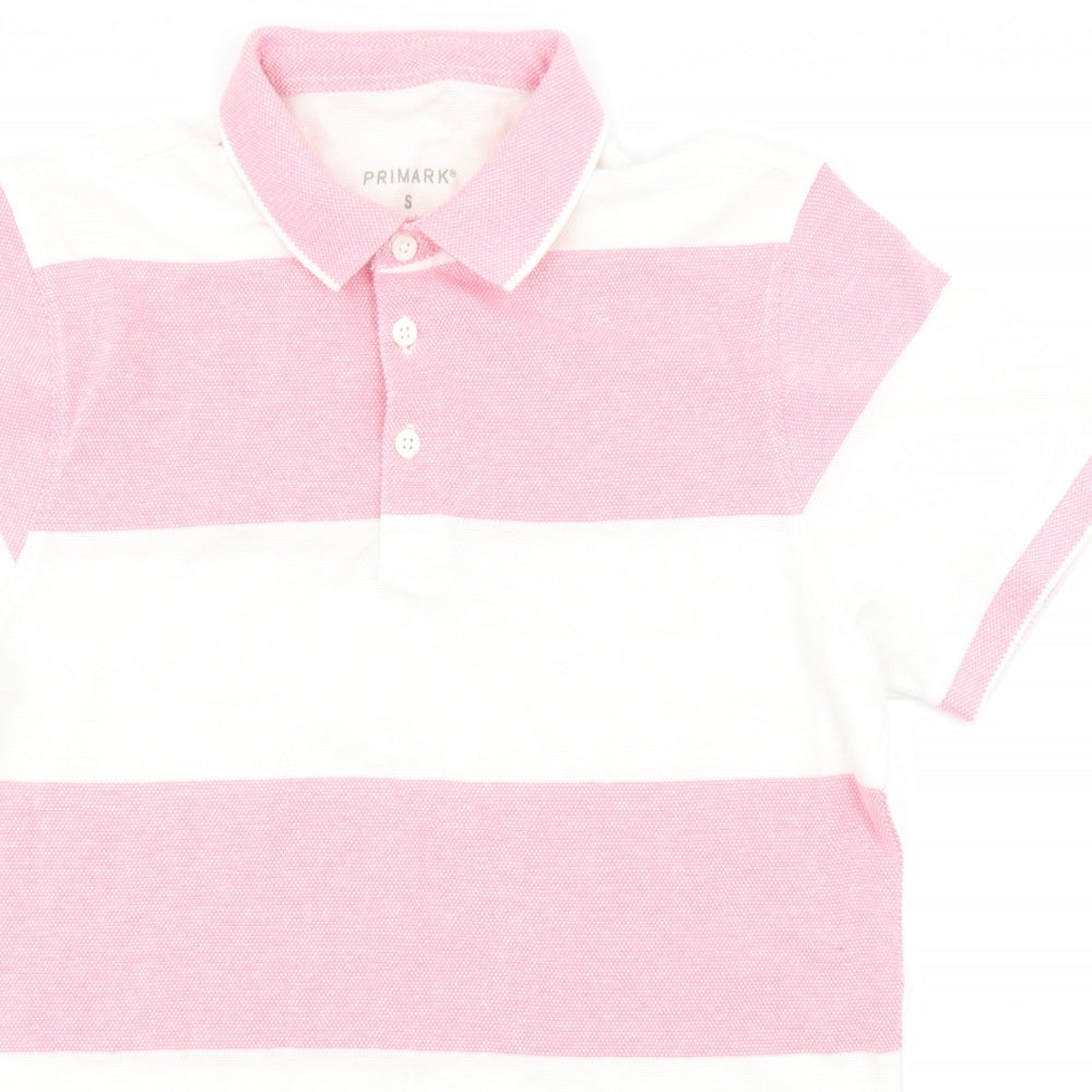 Primark Mens Pink Striped   T-Shirt Size S