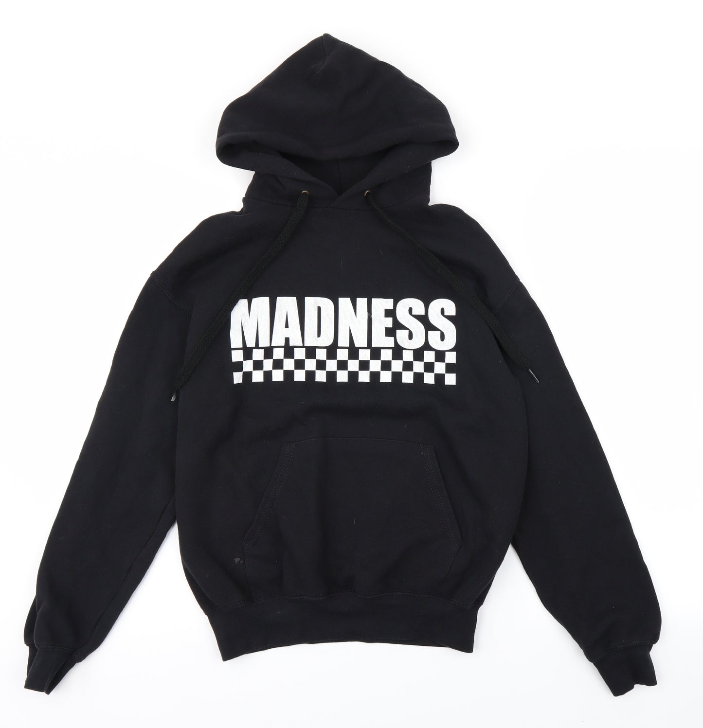 Fruit of the Loom Mens Black Check  Pullover Hoodie Size S