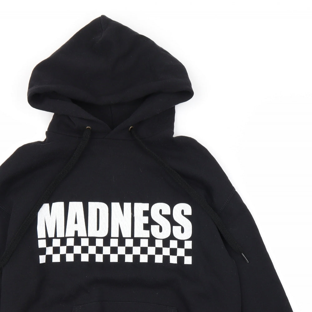 Fruit of the Loom Mens Black Check  Pullover Hoodie Size S
