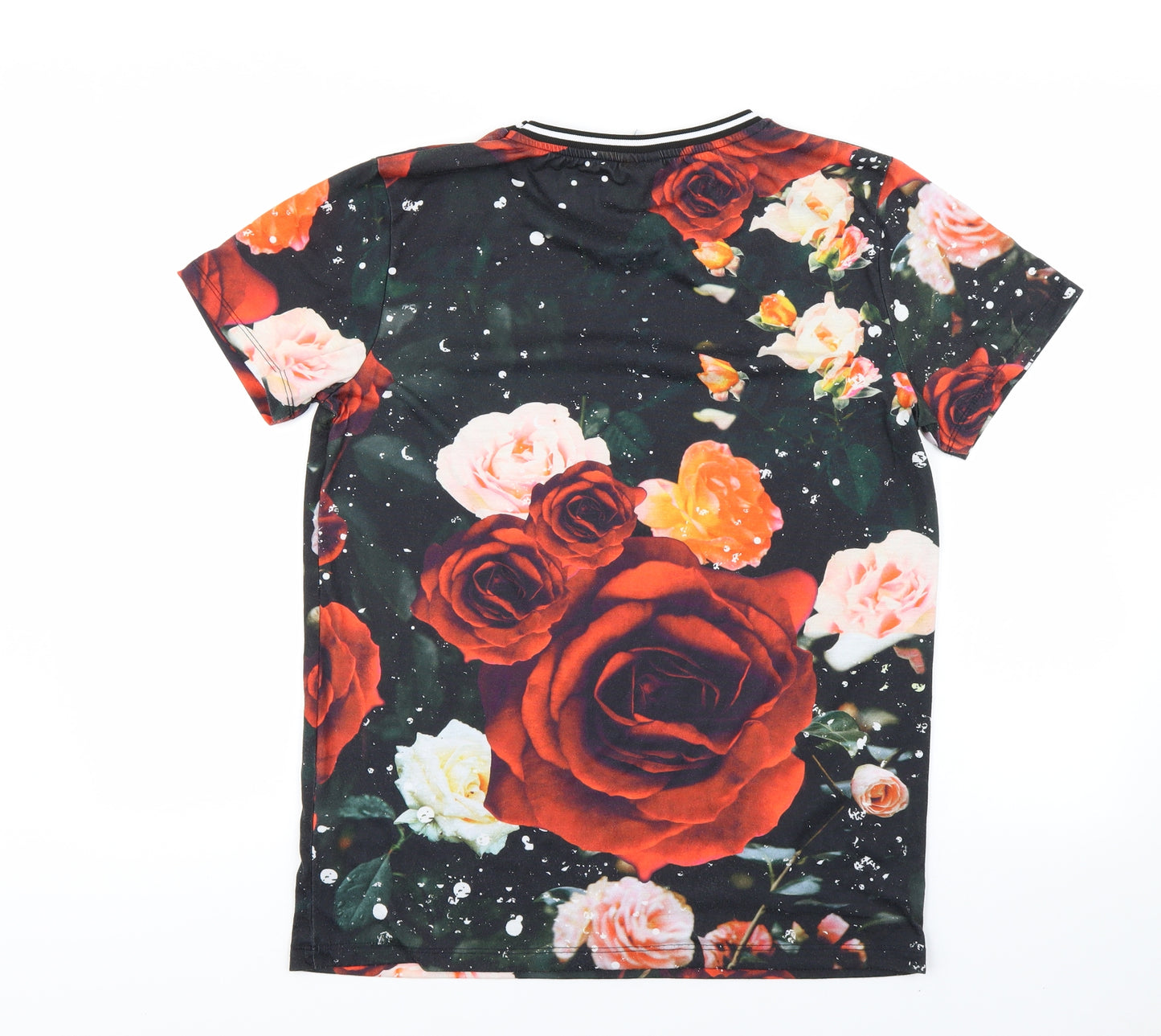 Hype Boys Black Floral  Basic T-Shirt Size 16 Years