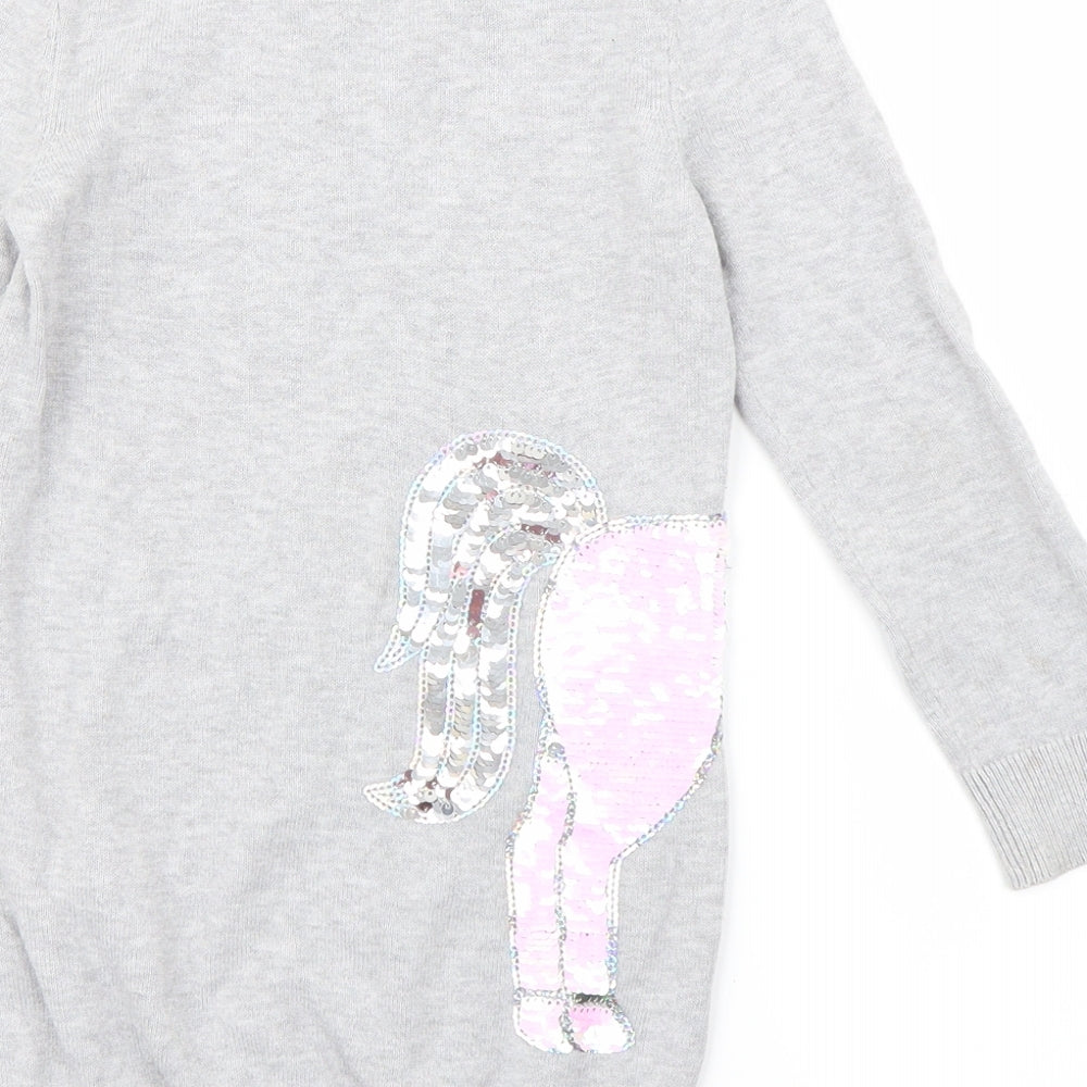 Blue Zoo Girls Grey   Pullover Jumper Size 4-5 Years