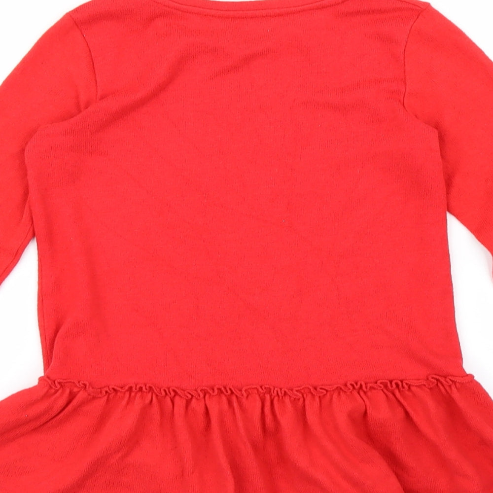 George Girls Red   A-Line  Size 5-6 Years  - smile,laugh.shine