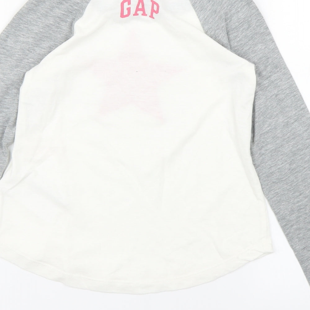 Gap Girls White   Basic Blouse Size 6-7 Years  - stars