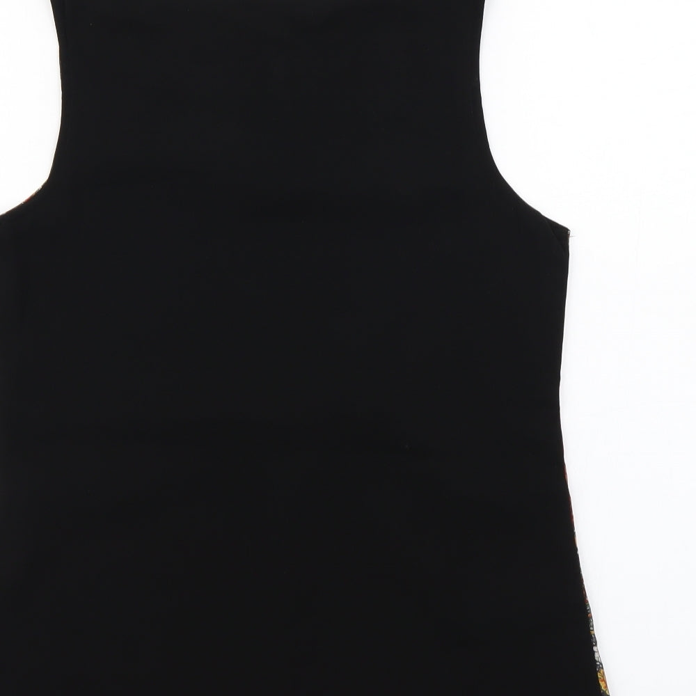 ateesa Womens Black Geometric  Basic Blouse Size M