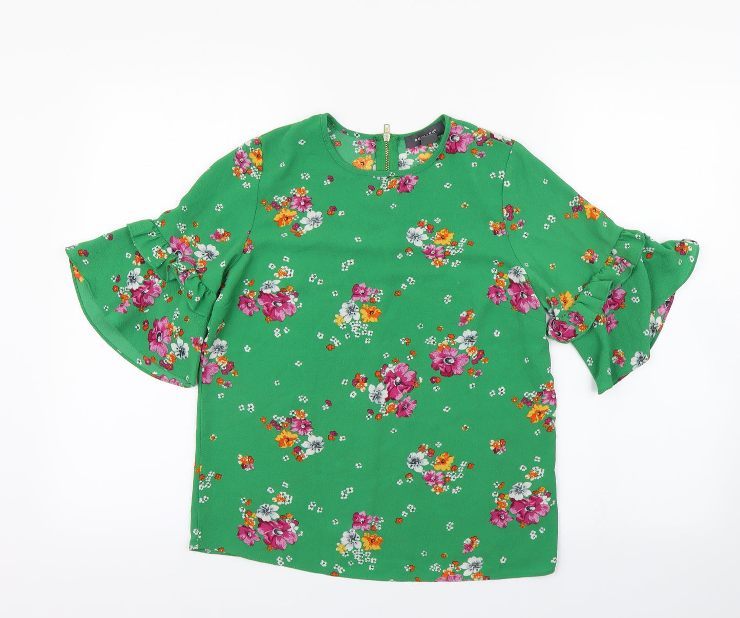 Primark Womens Green Fair Isle  Basic Blouse Size 6