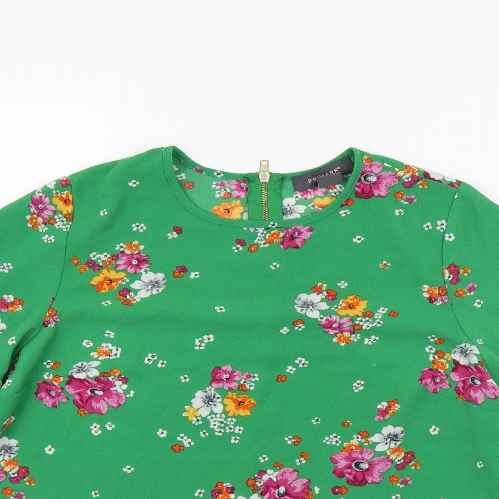 Primark Womens Green Fair Isle  Basic Blouse Size 6